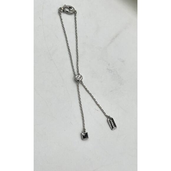 COACH Chubby C Logo Crystal Charm Signature Women’s Slider Bolo Bracelet New - Picture 5 of 8